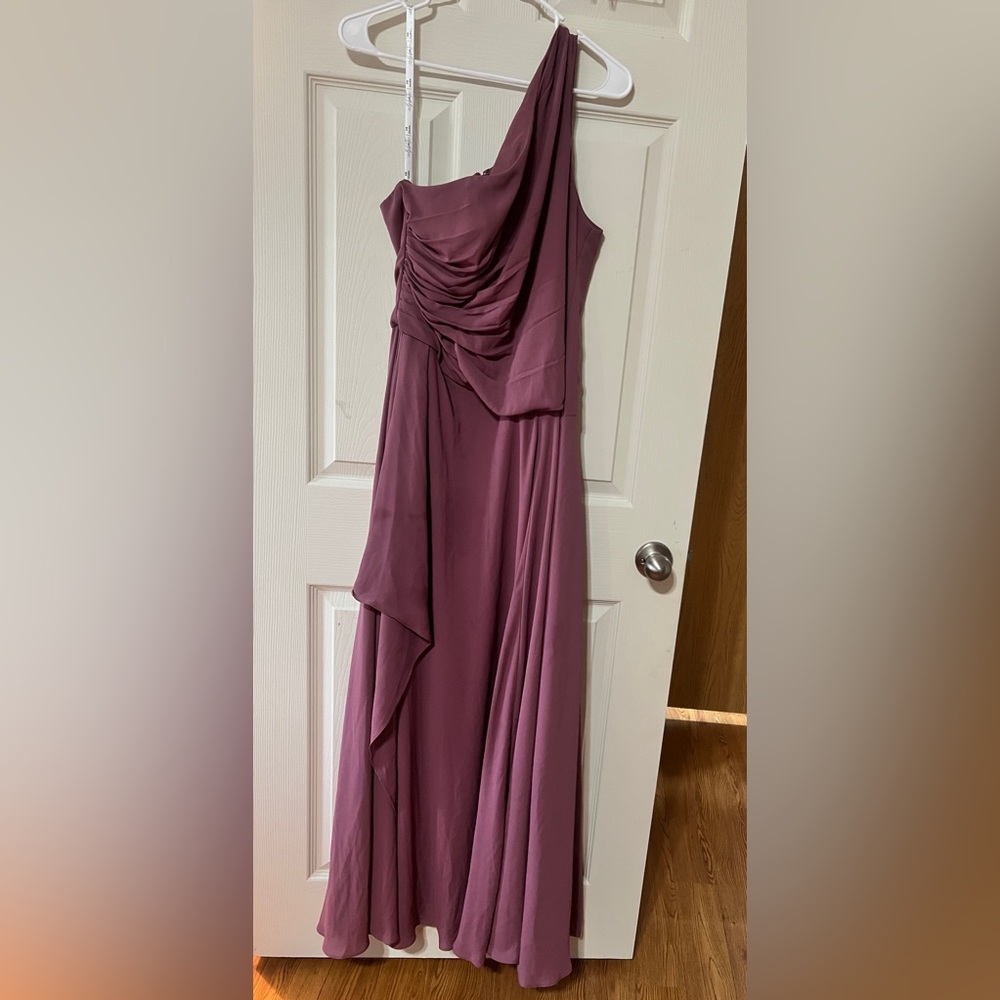 Chic Asymmetrical Mauve Dress
